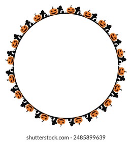Hand drawn halloween frame template design.