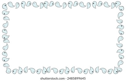Hand drawn halloween frame template design.