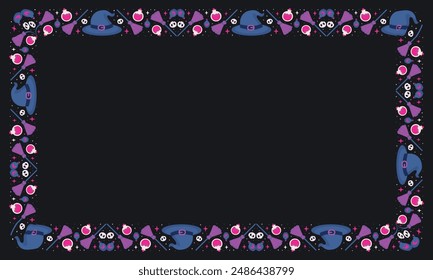 Diseño de Plantilla de marco de Halloween dibujado a mano.