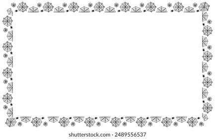 Hand drawn halloween frame template design.