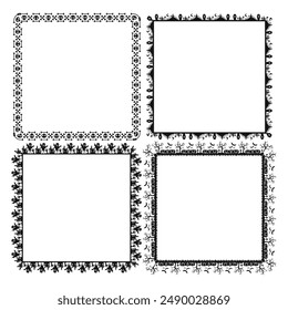 Handgezeichnete Halloween Frame Vorlage Design Kollektion.