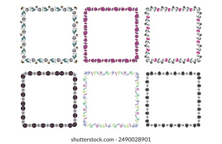 Hand drawn halloween frame template design collection.
