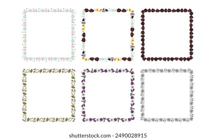 Hand drawn halloween frame template design collection.