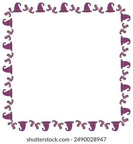 Hand drawn halloween frame template design.