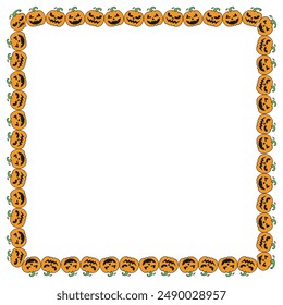 Hand drawn halloween frame template design.