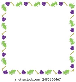 Hand drawn halloween frame template design.