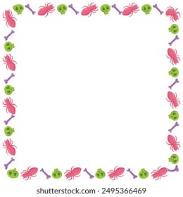 Hand drawn halloween frame template design.