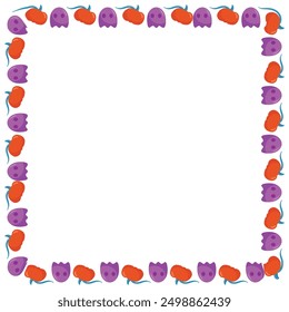 Hand drawn halloween frame template design.