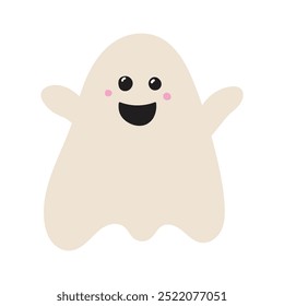 Hand drawn Halloween ghost icon. Vector illustration