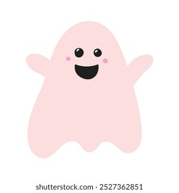 Hand drawn Halloween ghost icon. Vector illustration