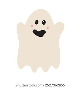 Hand drawn Halloween ghost icon. Vector illustration