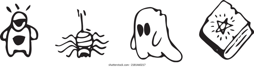 
Hand drawn Halloween icon vector illustration