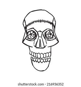 Hand drawn Halloween illustration.