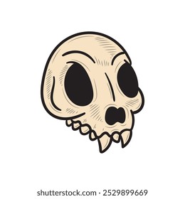 Hand Drawn Halloween Illustration Colored - Skull