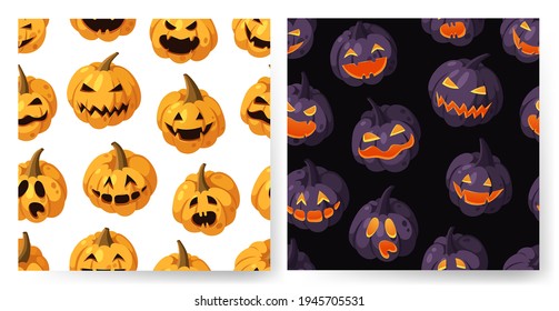 Hand drawn Halloween illustration Seamless Pattern. Creative Cartoon Style art work. Actual vector drawing food and drink for Party. Artistic isolated Season objects