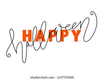 Hand drawn Halloween lettering for poster, card, invitation, banner. Vector.