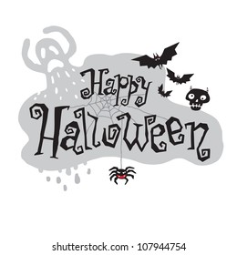 Hand drawn halloween lettering. Vector drawing.