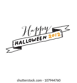 Hand drawn halloween lettering. Vector drawing.