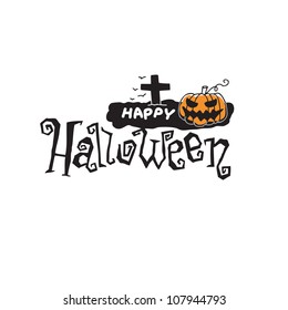 Hand drawn halloween lettering. Vector drawing.