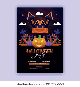 Hand Drawn Halloween Party Flyer Template