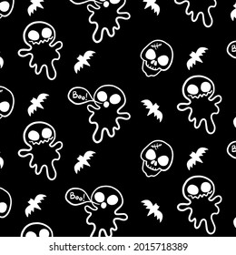 Hand drawn halloween pattern. Vector illustration