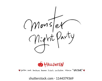 Hand drawn Halloween poster - vector