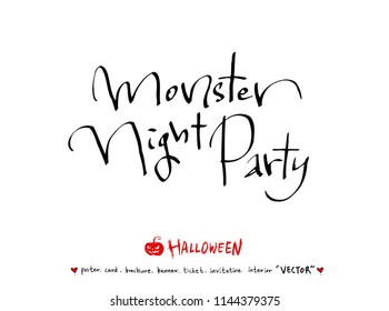 Hand drawn Halloween poster - vector