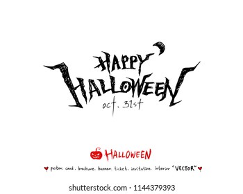 Hand drawn Halloween poster - vector