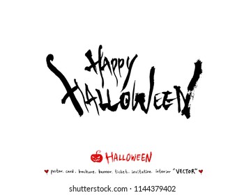 Hand drawn Halloween poster - vector