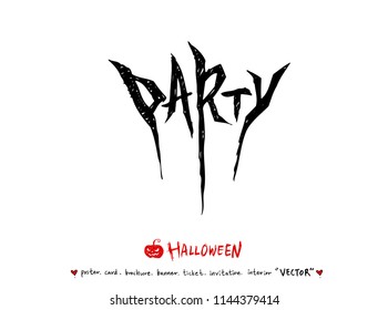Hand drawn Halloween poster - vector