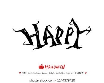 Afiche de Halloween dibujado a mano - vector
