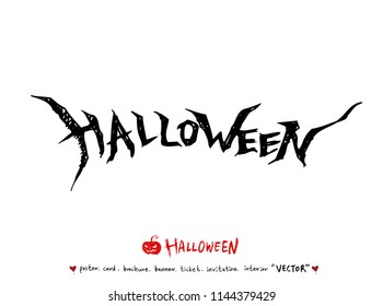 Hand drawn Halloween poster - vector