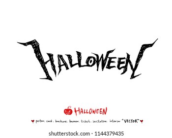 Hand drawn Halloween poster - vector