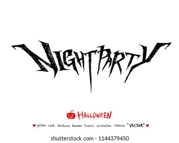 Hand drawn Halloween poster - vector