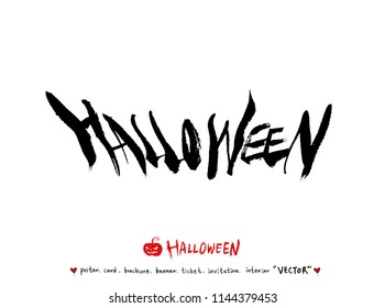 Hand drawn Halloween poster - vector