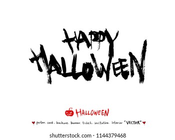 Hand drawn Halloween poster - vector