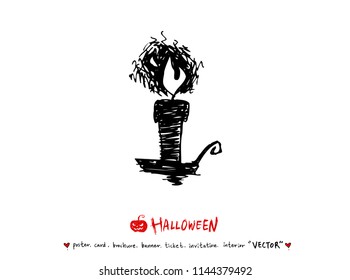 Hand drawn Halloween poster - vector