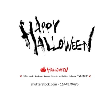 Hand drawn Halloween poster - vector