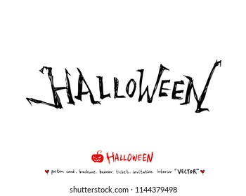 Hand drawn Halloween poster - vector