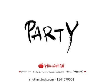 Hand drawn Halloween poster - vector