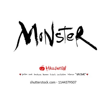 Hand drawn Halloween poster - vector