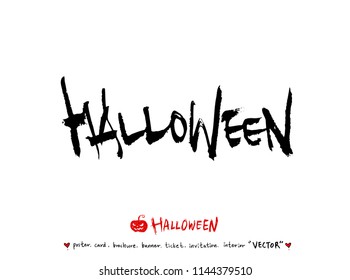 Hand drawn Halloween poster - vector