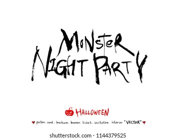 Hand drawn Halloween poster - vector