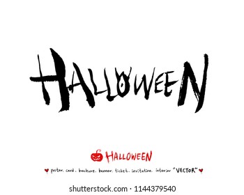 Hand drawn Halloween poster - vector