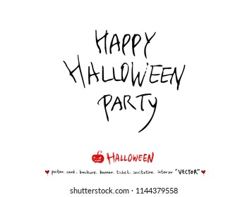 Hand drawn Halloween poster - vector