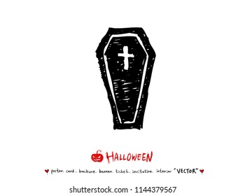 Hand drawn Halloween poster - vector
