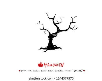 Hand drawn Halloween poster - vector