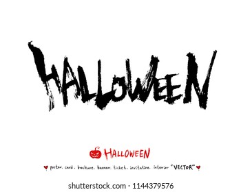 Hand drawn Halloween poster - vector