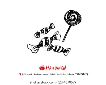 Hand drawn Halloween poster - vector