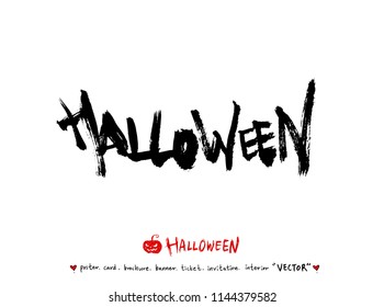 Hand drawn Halloween poster - vector